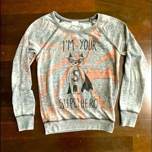 I’m Your Superhero 🦸♀️ Bleach TieDye Sweater